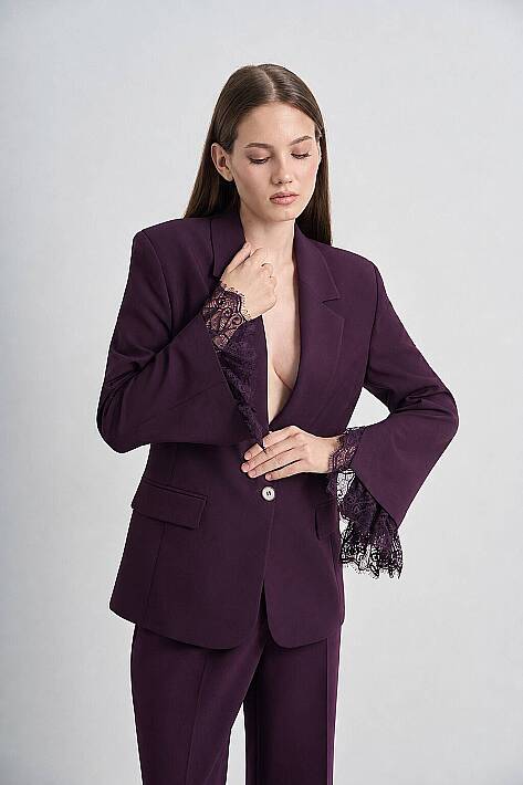 Dantel Manşetli Blazer Ceket  - 2